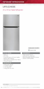 24 cu.ft. Top Freezer Refrigerator - Image 5